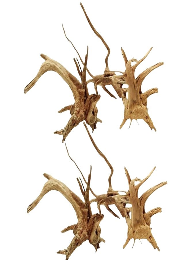 Dwuww قطعتان من أغصان الخشب الطافي لحوض السمك، خشب طبيعي، جذع شجرة، زينة لحوض السمك، نبات، جذع شجرة، زينة لتنسيق الحدائق، زينة لحوض السمك، 8-10 سم - Image 1